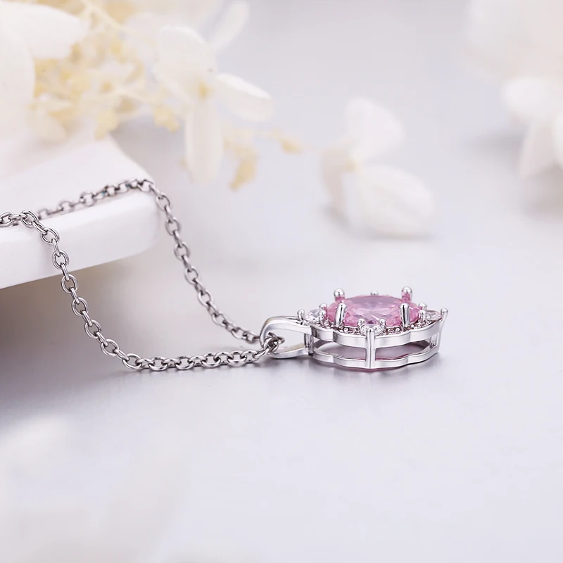 PHOEBEJEWEL винтажное серебряное ожерелье кулон кристалл натуральный CZ камень для