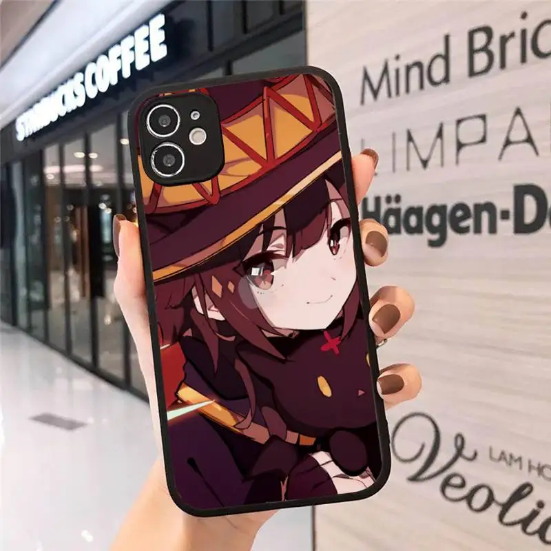 

Konosuba Megumin Phone Case For iphone 12 11 8 7 plus mini x xs xr pro max matte transparent cover