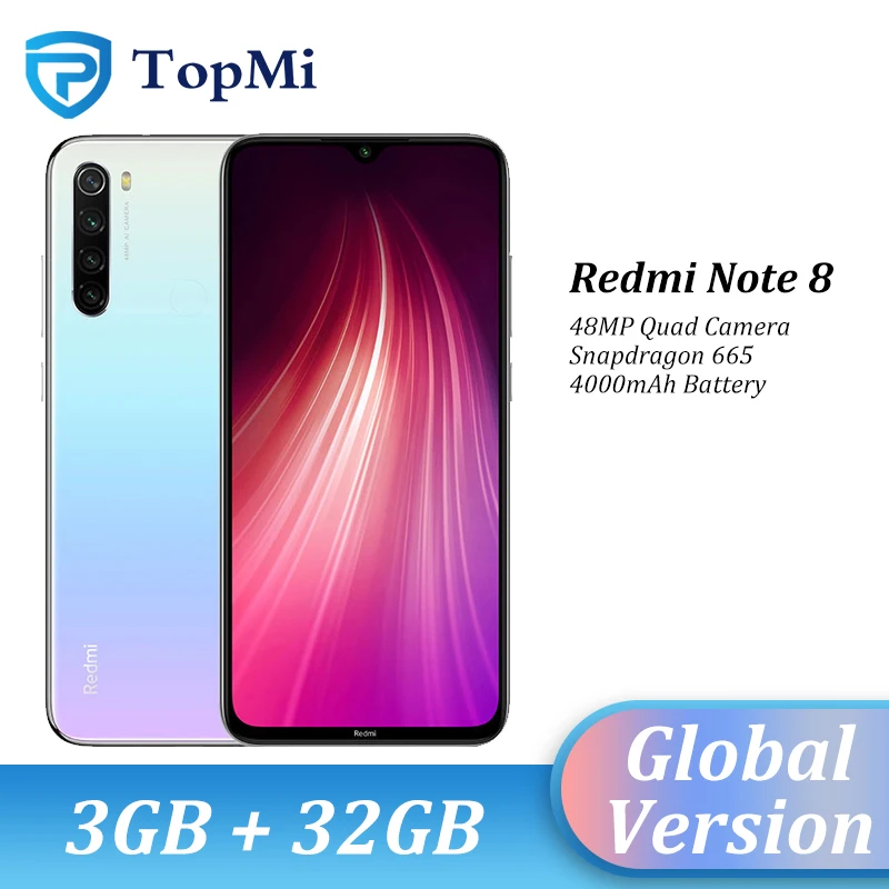 В наличии! глобальная версия Смартфон Xiaomi Redmi Note 8 3 Гб ОЗУ 32 ПЗУ 48 МП Quad Camera Snapdragon 665