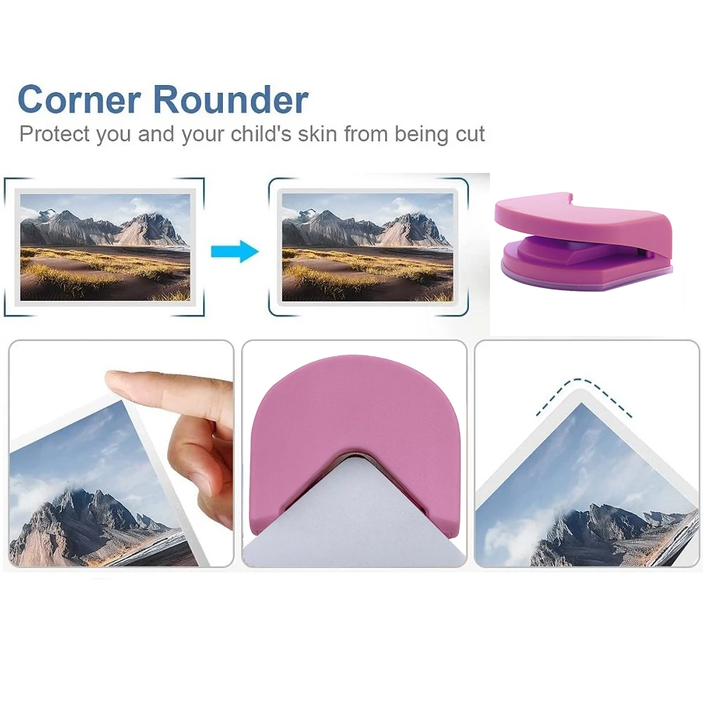 Mini Round Corner Punch Portable Paper Trimmer Cutter Hole Puncherr Diy Craft Scrapbooking Tools For Cards Photos Cutting images - 6