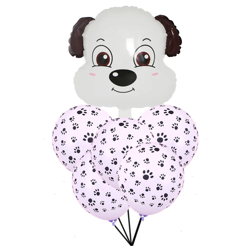 18-дюймовые фольгированные шары в форме головы животных: тигра, леопарда, коровы, с отпечатками лап собаки и латексные шары.