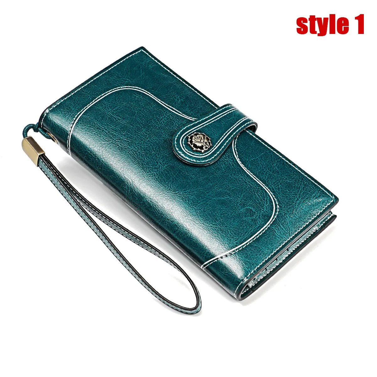 Blue Style 1 Модные RFID Бумажник Для женщин для телефона из натуральной кожи кошелек женский длинный женские бумажники с застежкой-молнией держатель для карт клатч кошельки портмоне сумки - Цвет: Blue Style 1