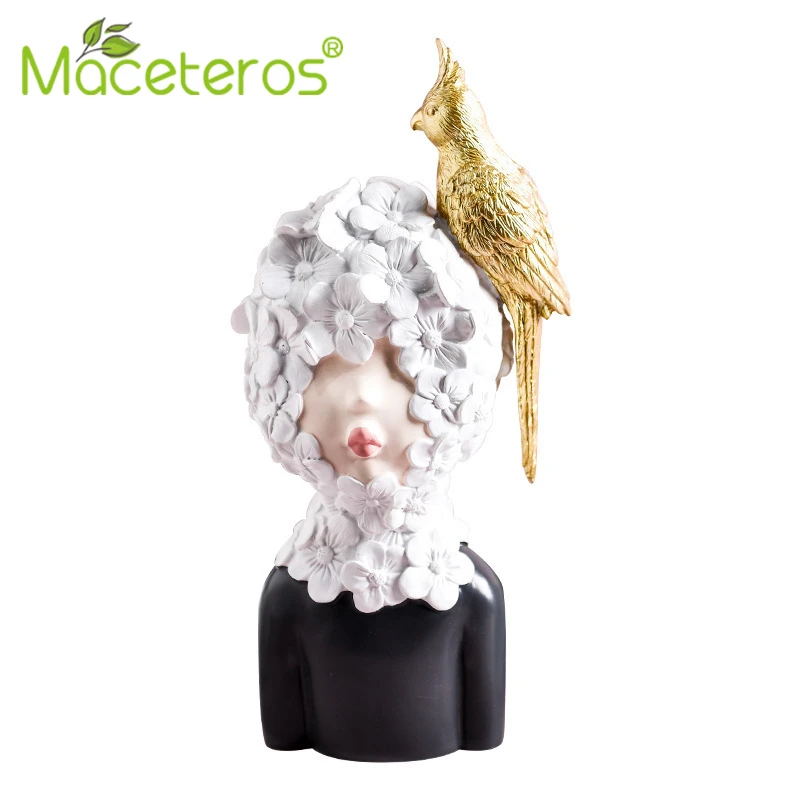 

Nordic Creative Cute Girl Sculpture Decoration Synthetic Resin Living Room Bedroom Decoration Gardening Home Decoration Supplies