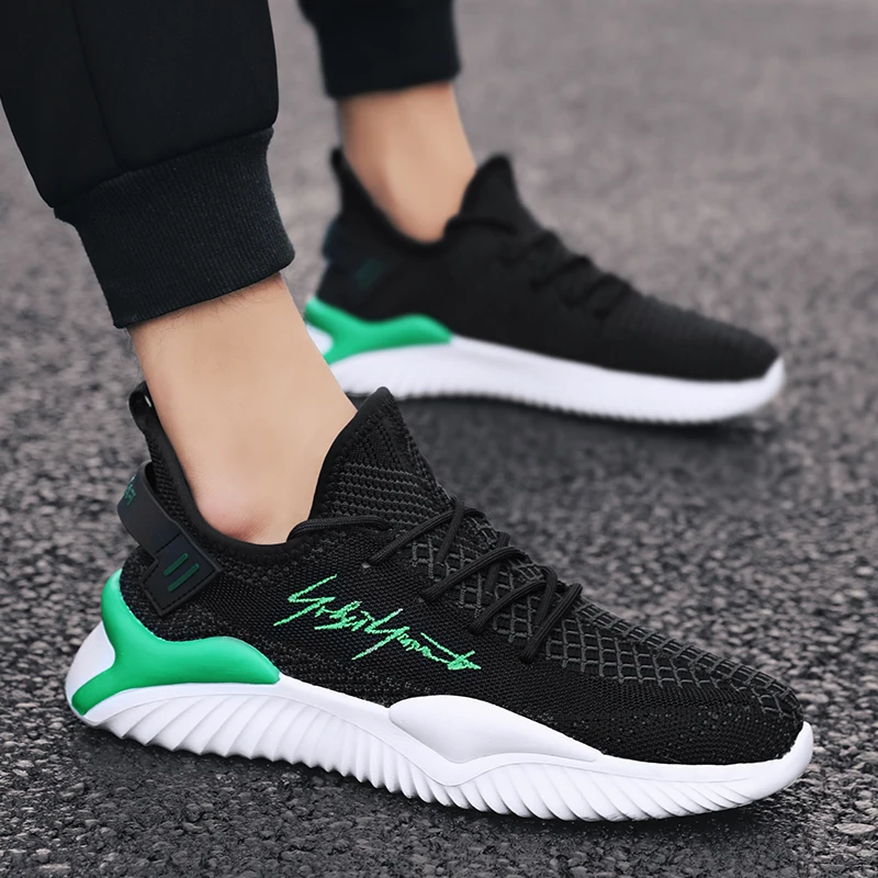 

black sports Male sport sneaker slip sneakers Men summer Breathable Light leather 39 on 2020 Sneaker breathable mens leisure de