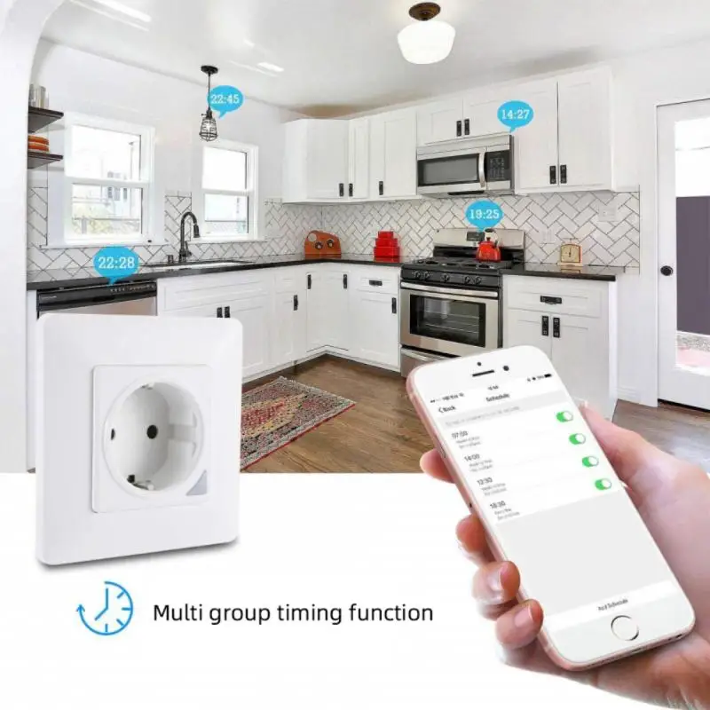 Умная настенная розетка Tuya с Wi-Fi 1/2/3 клавиш переменный ток