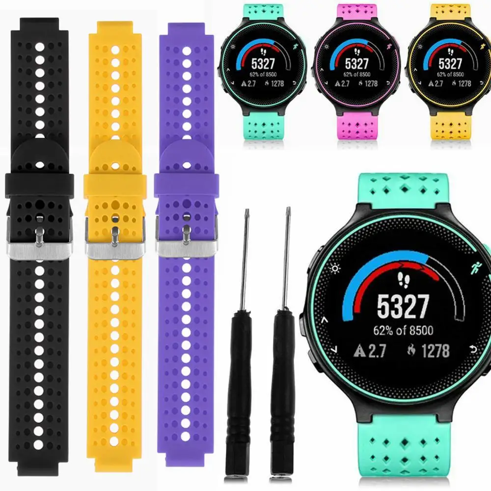 Мягкий силиконовый ремешок для наручных часов Garmin Forerunner 220/230/235/620/630/735 однотонный