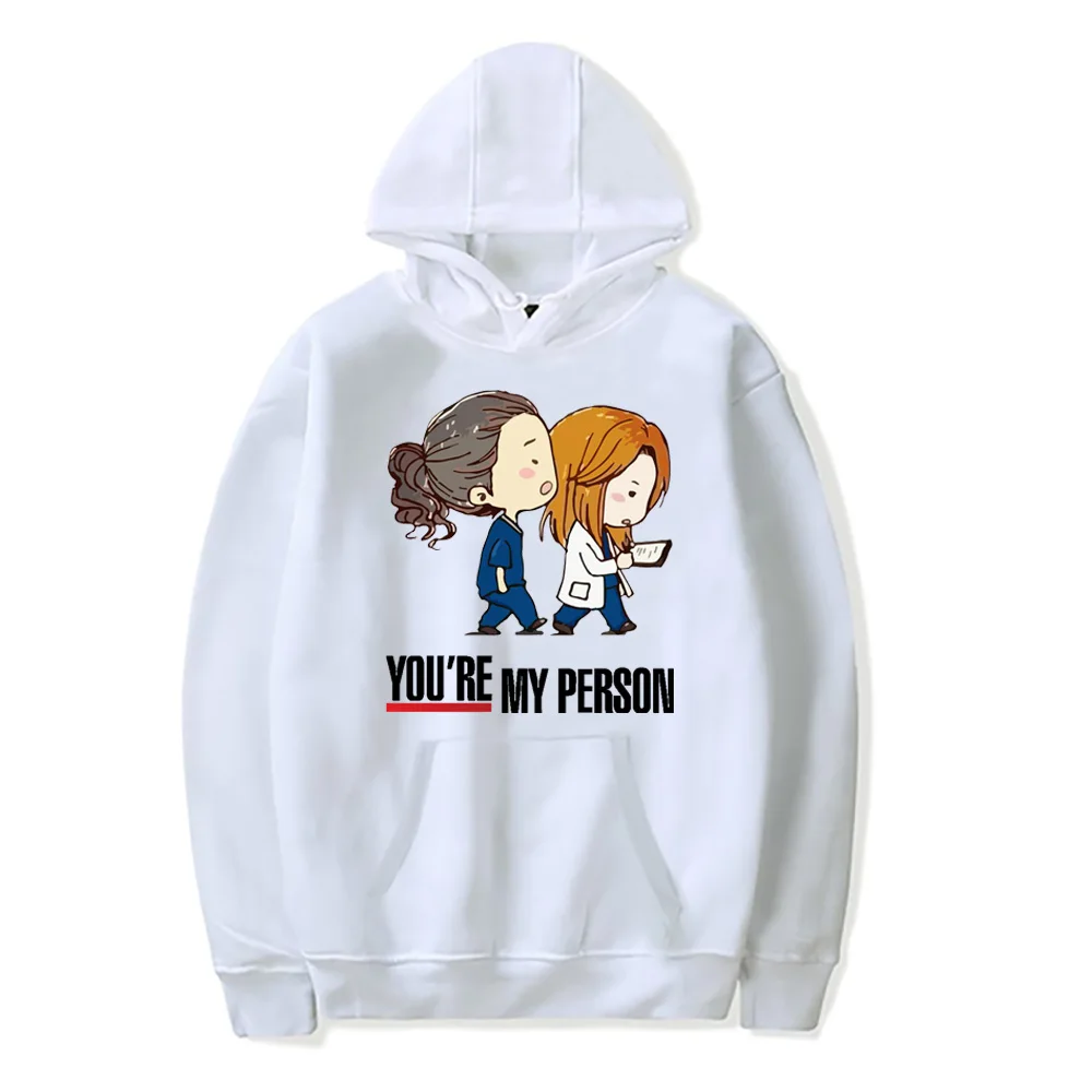 2021 Greys Anatomy Print Hoodie Long Sleeve Movie Hood Sweatshirt for Women
