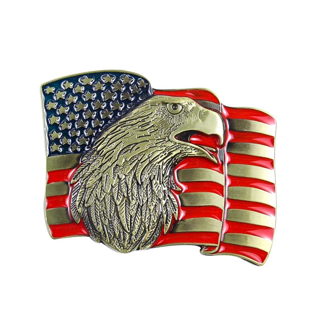Пряжка для ремня с американским флагом головой орла Мужская пряжка ручной работы
