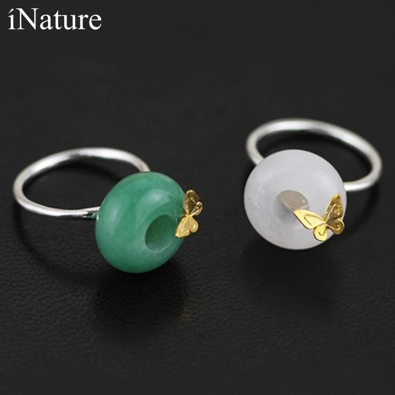 Женское кольцо из серебра 925 пробы с натуральным авантюрином|Кольца| |