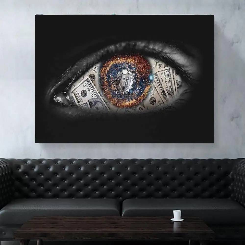 

Canvas Art Wall Painting Money In The Eyes Picture Art Poster Room Decor Posters And Prints Living Room Drop Shipping