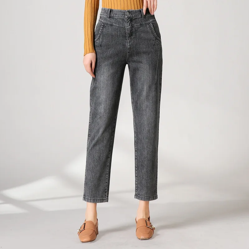 Женские джинсы с завышенной талией женские свободные Весенние штаны-шаровары 2020