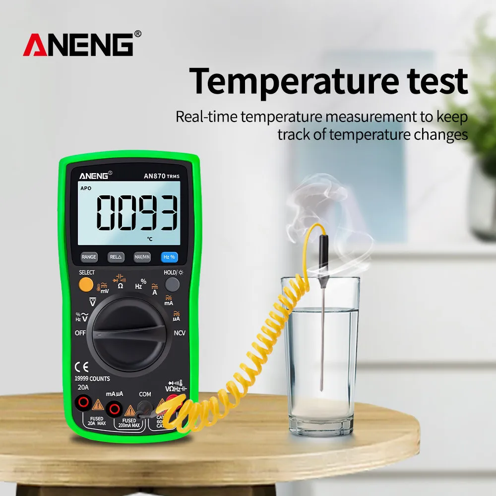 ANENG AN870 Digital Multimeter Auto Range 19999 Counts Smart True Rms Multimeter Transistor Tester Profesional Capacitance Meter