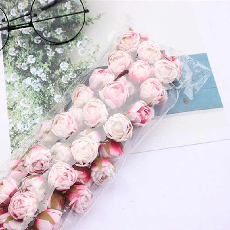 60 шт. новые искусственные розы маленький букет свадебный цветок для невесты