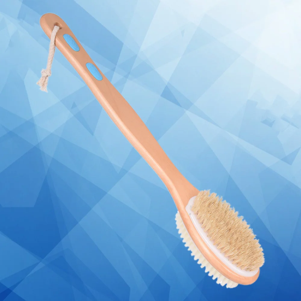 

1Pc Antiskid Silicone Bath Brush Double-sided Hard Brush Shower Health Care Comb for Home Bathroom (Natural