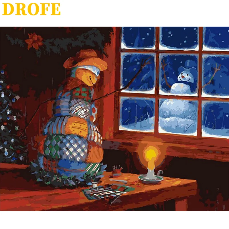 DROFE DIY рамка картина по номерам деревянная 40x50 см сочетание уникальный подарок
