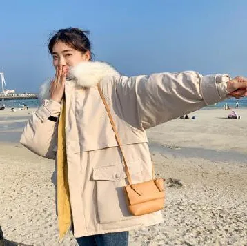 Зимняя утолщенная хлопковая одежда для женщин большие размеры свободные