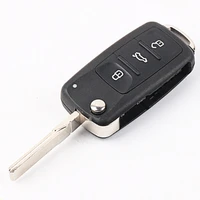 dakatu 3 buttons flip remote car key case shell for volkswagen vw golf passat beetle polo bora uncut blade blank remote key fob