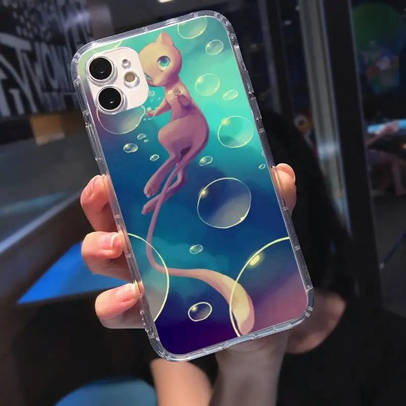 

Mew Black Soft Phone Case Transparent Case For Iphone 6 6s 7 8 Plus XR X XS 11 12 Pro Max