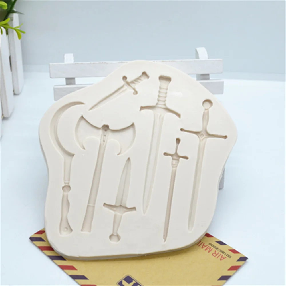 Luyou 1 шт. меча силиконовые формы для пирожных Fondant (сахарная) форма литья под