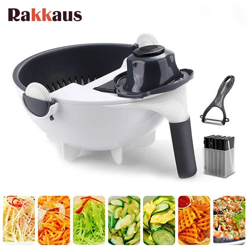 Многофункциональный кухонный измельчитель 9 в 1 вращающийся на резка овощей