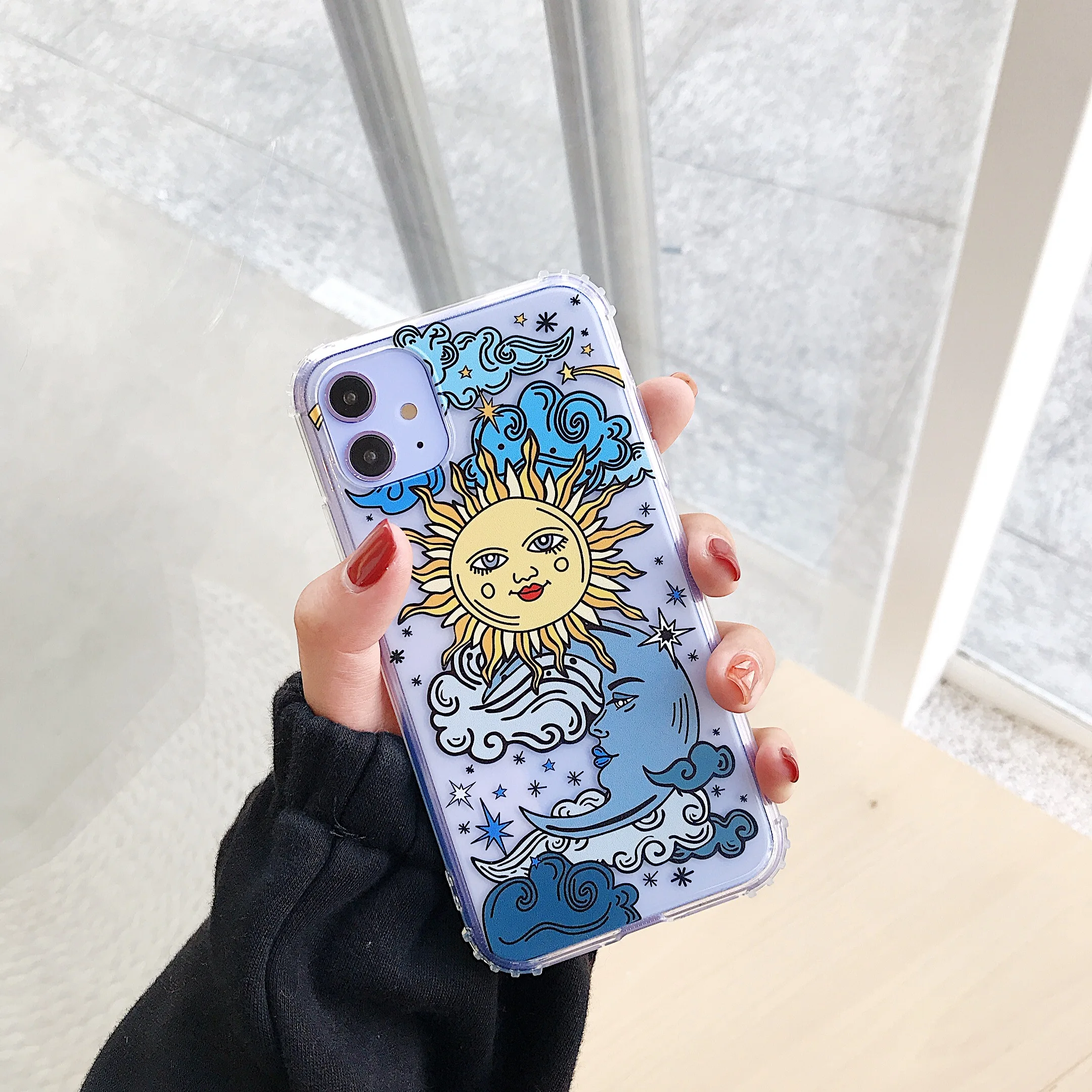 Модный чехол для телефона с изображением солнца и лица iPhone 12 mini 11 Pro Max X XR XS 7 8 6S Plus SE
