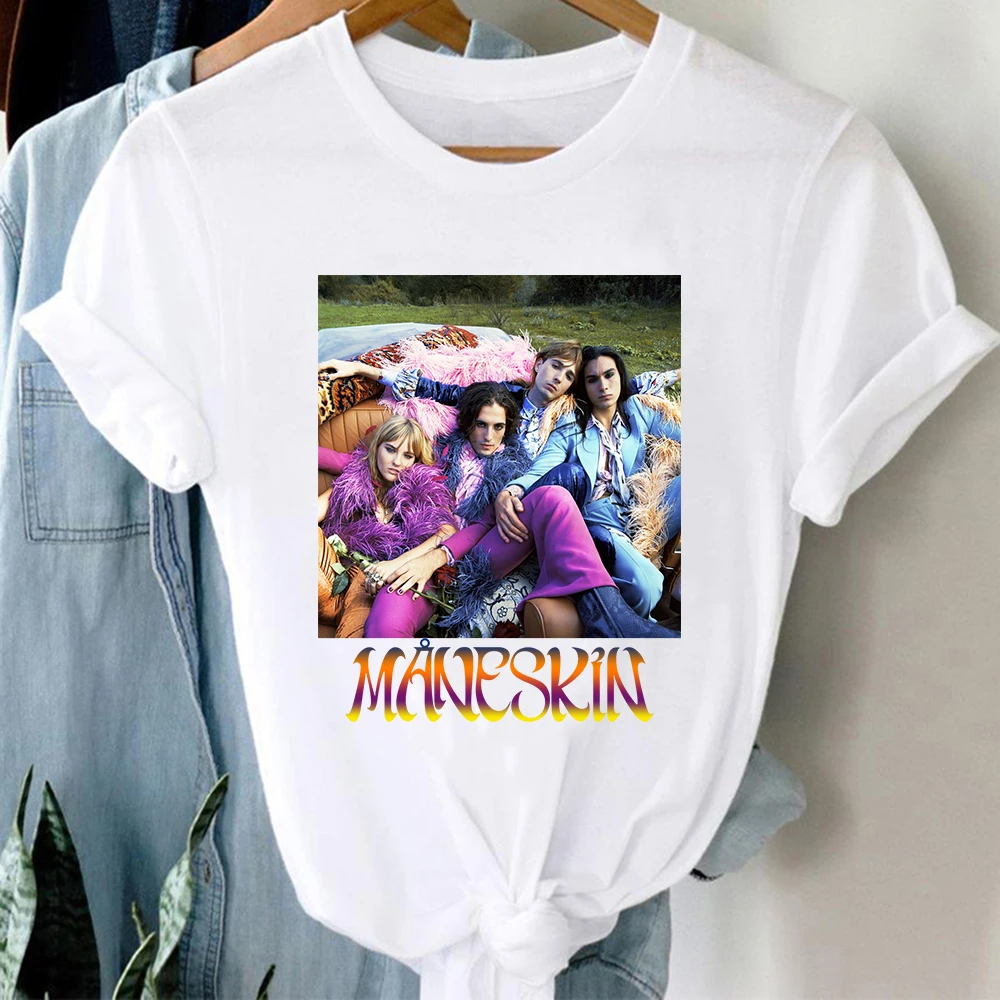 

Fashion Poster Maneskin T-shirt Print Short Sleeve Women Tops Unisex Casual Clothes Funny Streetwear Dropshipping Graffiti Style