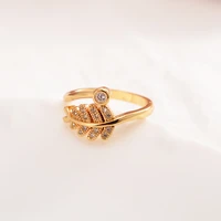bangrui gold color fresh sweet branch leaf fashion female trendy opening rings finger accessories rings jewelry gifts girl