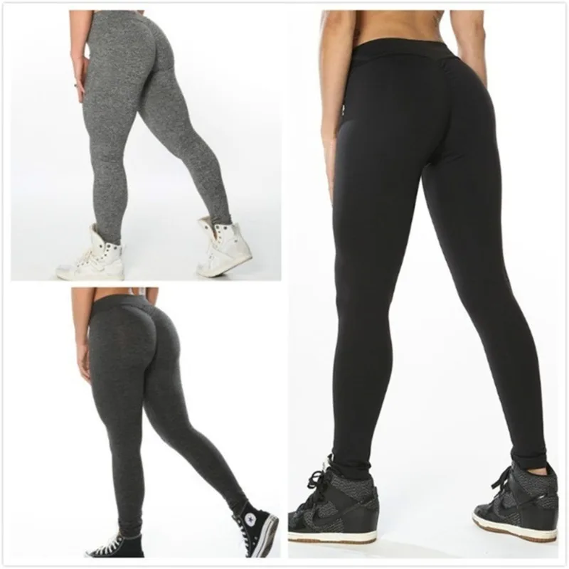 

Women Sexy Sport Leggings Fashion Solid Ankle-Length Breathable Leggings Casual High Waist Push Up Elastic Fitness Leggings