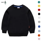 Детский хлопковый свитер, новые весенние топы для мальчиков и девочек, свободные однотонные карамельные цвета, школьная форма для подростков, базовый свитер на заказ