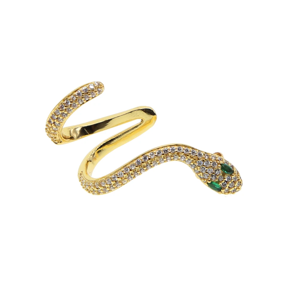 2019 NEW arrived crystal Snake Ear cuff Clip on Earrings for women cute girls gifts fashion zircon Exaggerated earrings jewery | Украшения