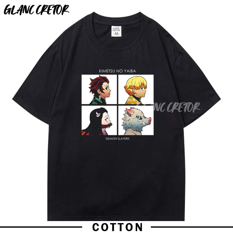 

2021 новая футболка Kimetsu без Yaiba аниме парным принт футболка эстетическое Япония мужская футболка мужской Повседневное короткий рукав топы