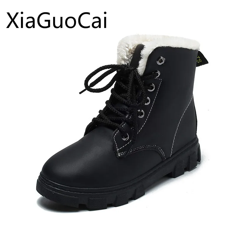 Меховые зимние новые теплые женские Ботинки Martin плюс бархатные ботинки