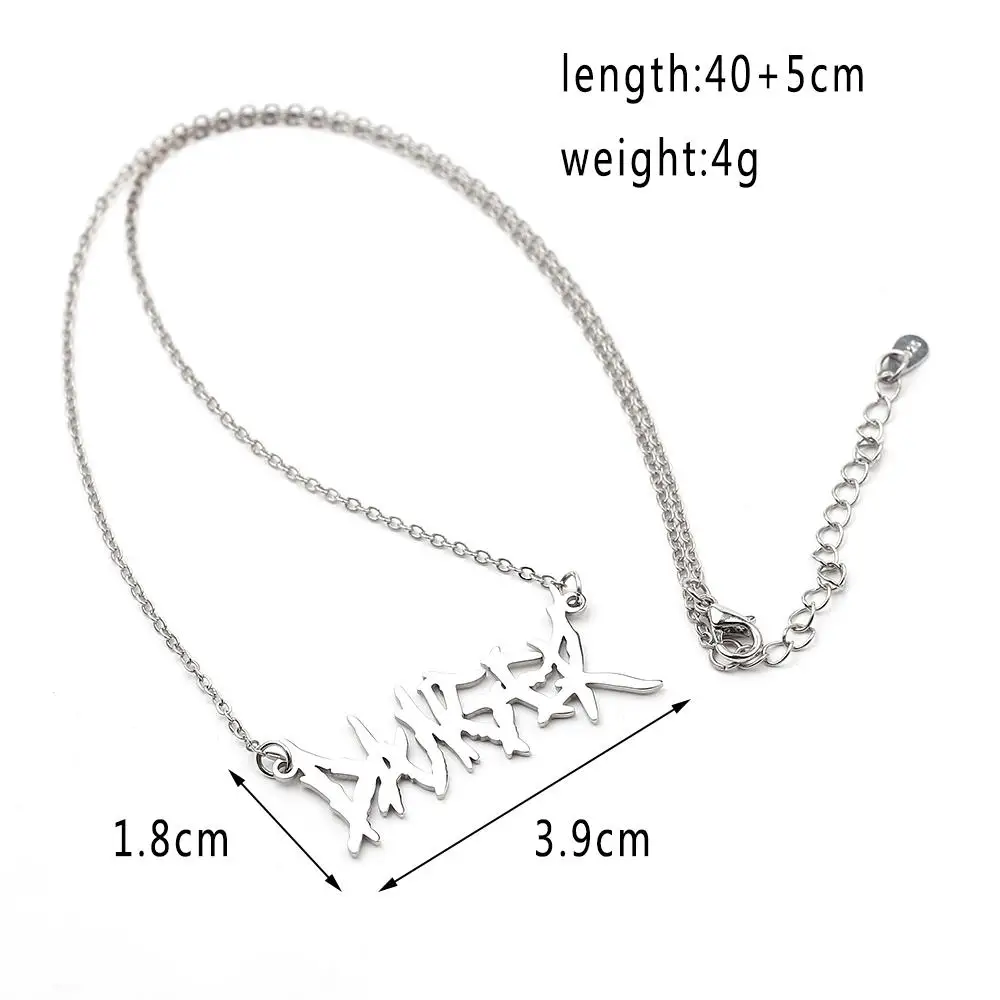 Хип хоп Anomaly шрифт Ожерелье Серебро Цвет Панк рок украшения мода для мужчин и