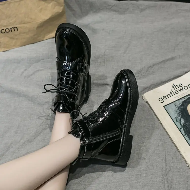 Новые женские зимние ботинки повседневные туфли на плоской подошве без шнуровки