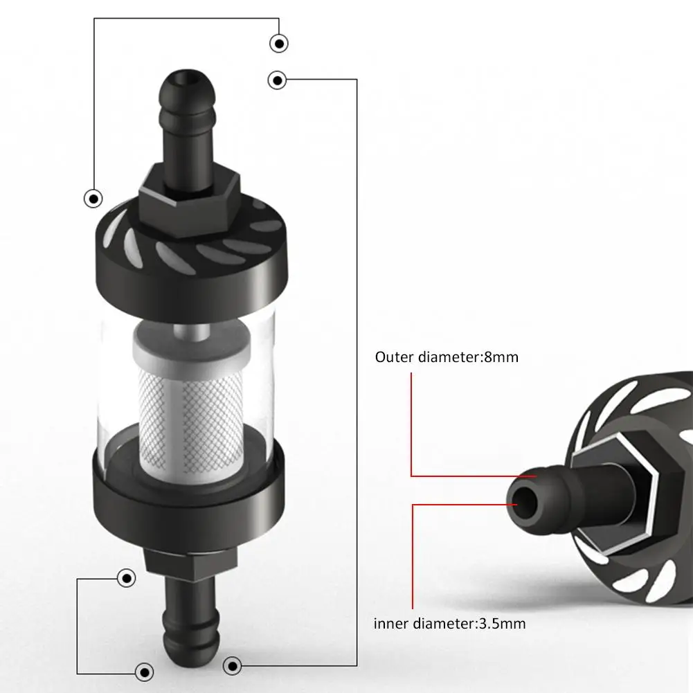 

Aluminum Alloy Glass Motorcycle Gas Fuel Gasoline Oil Filter Moto Accessories for ATV Dirt Pit Bike Motocross 2021 New
