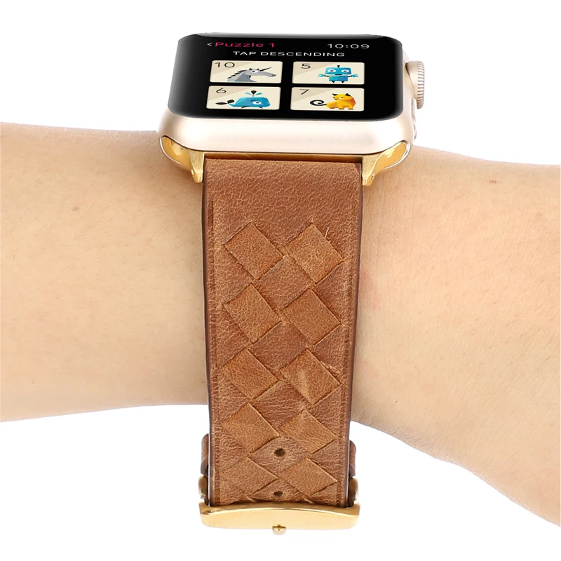 Ремешок для Apple watch 44 мм 40 мм 42 мм 38 мм corra iwatch 4 5 3 2 высококачественный кожаный браслет аксессуары для Apple watch 4 5