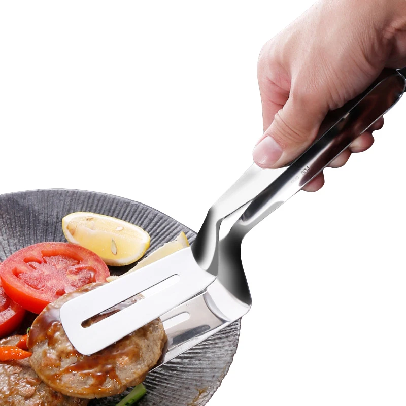 

304 Stainless Steel Steak Tongs Barbecue Tong Bbq Bread Fried Fish Clips Pizza Shovel Food Meat Clamp Kitchen Accessories