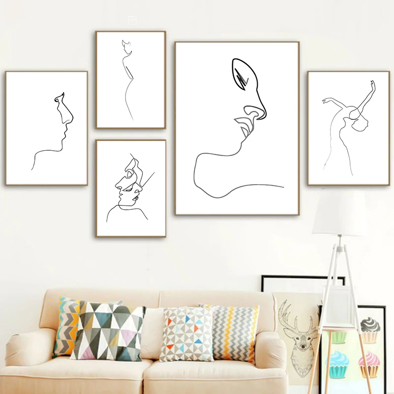 Скандинавская Современная Минималистичная фигурка палочки белая и черная линия