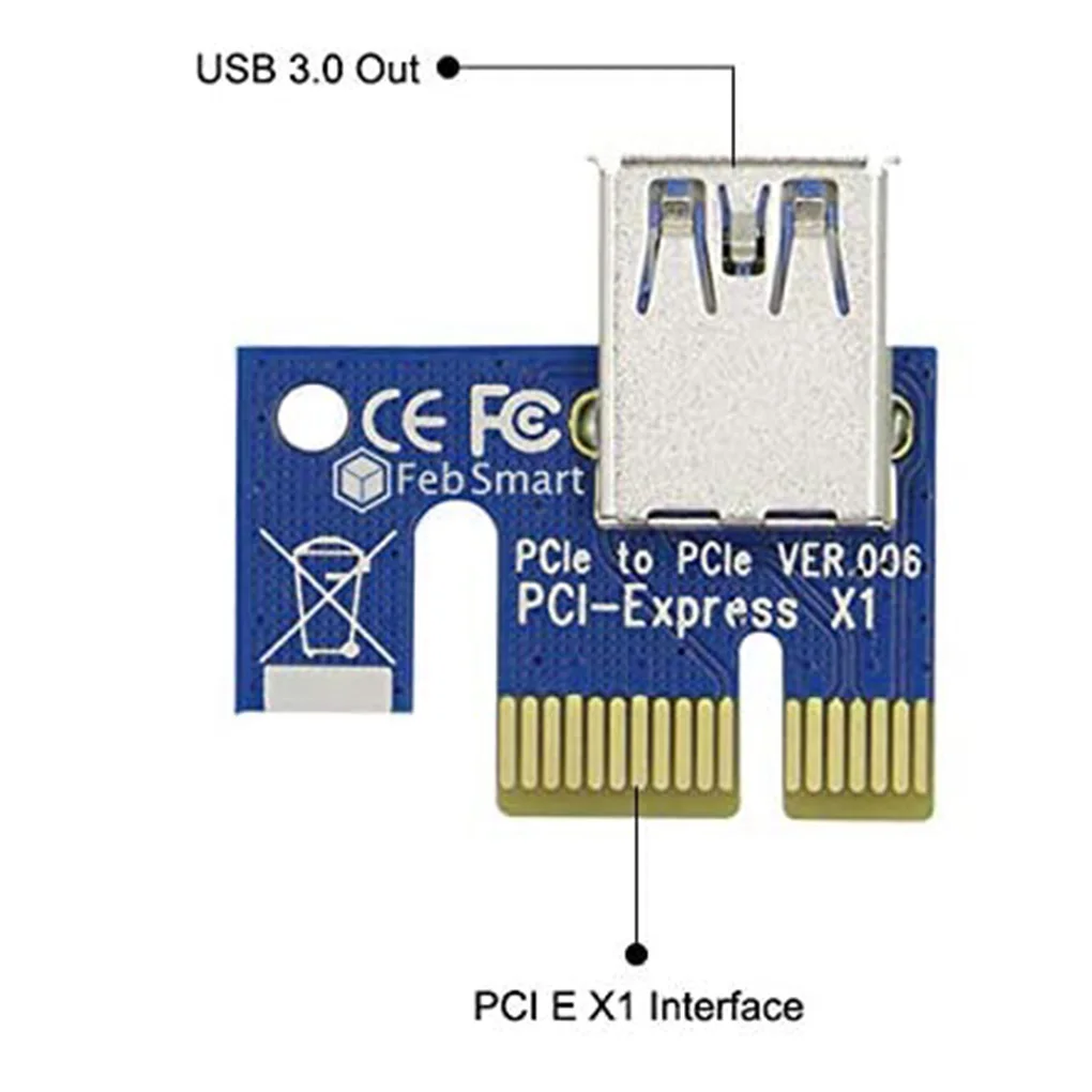 5 шт. Райзер-адаптер VER006C USB 3 0 PCI-E pci e 1X 4x 8x 16x карта на печатную плату | Компьютеры и