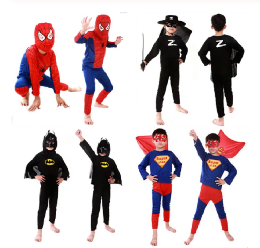

Marvel SuperHero spiderman superman batman Jumpsuits spider man cosplay costume Anime Movie Party Halloween Boy Costume New