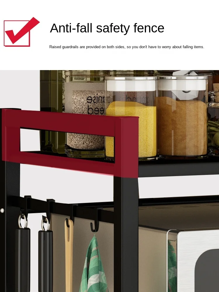 

Kitchen shelf, table top, microwave oven shelf, oven shelf, double layer retractable household electric cooker storage shelf