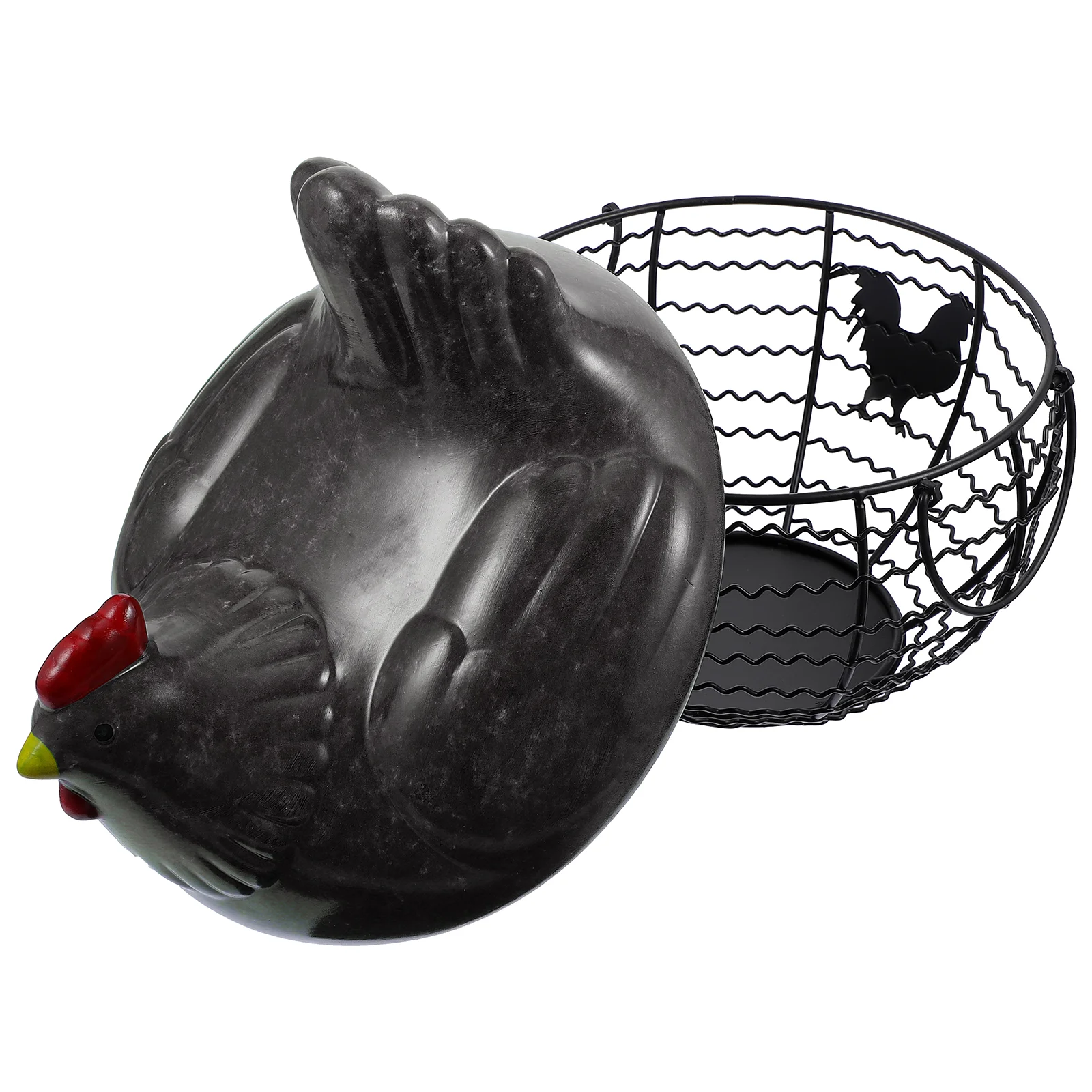 

1pc Durable Iron Art Egg Food Basket Kitchen Creative Fruit Storage Basket
