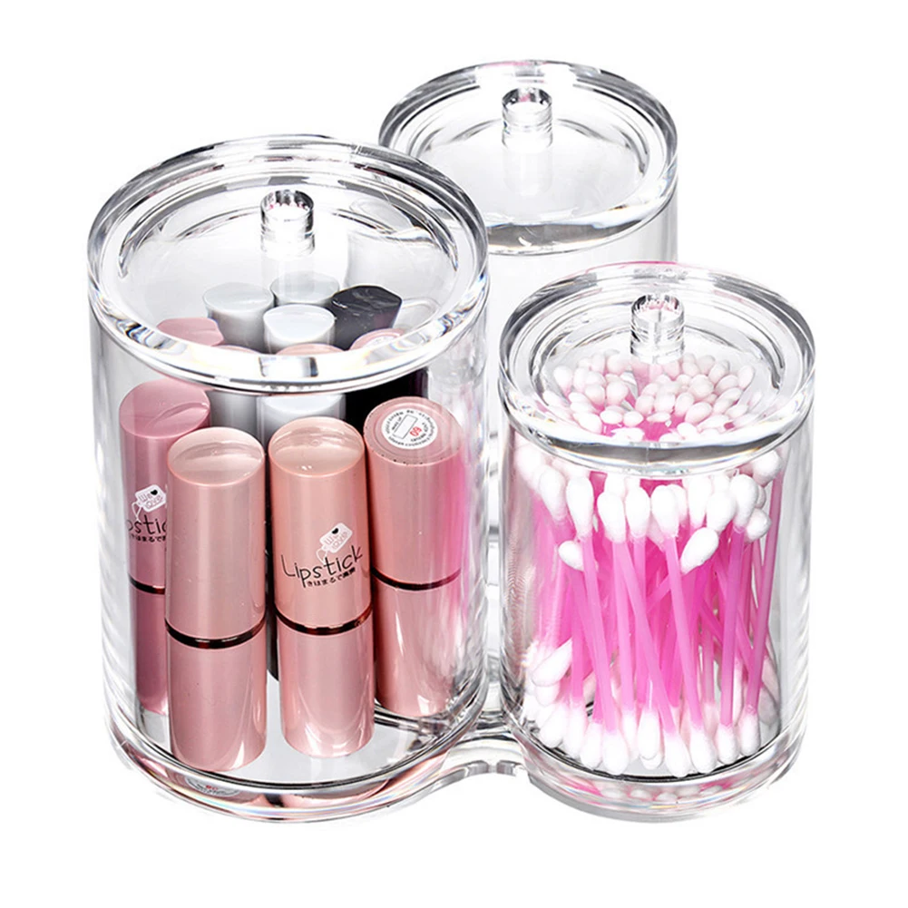 Прозрачный акриловый Органайзер двойной/тройной органайзер для хранения ватных