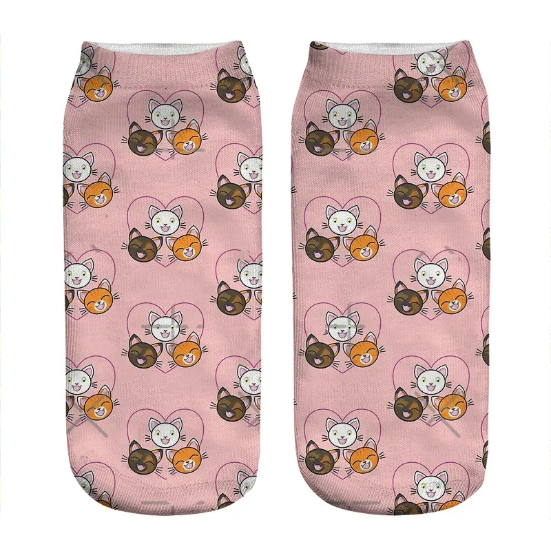 

Women's socks kawaii My Cats pattern pink Printed Socks Woman harajuku Happy Funny Novelty cute girl gift Socks for women