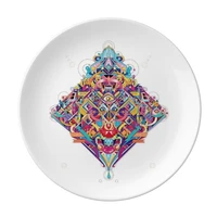 diamond playing cards geometric pattern dessert plate decorative porcelain 8 inch dinner home