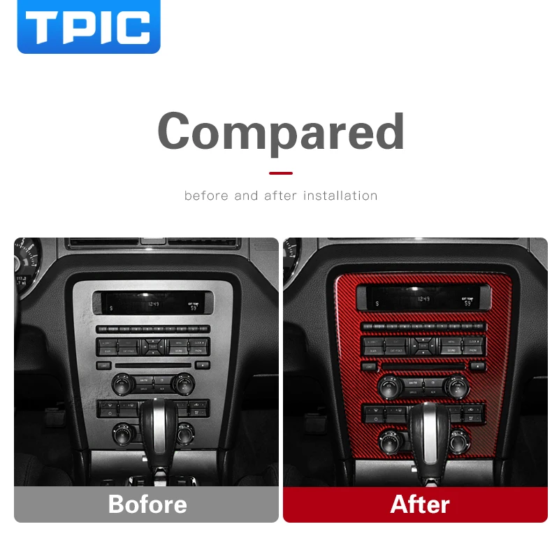 TPIC Автомобиль Стайлинг Для Ford Mustang 2009-2013 внутреннее покрытие автомобиля стикер отделка центр управления CD панель украшения авто аксессуары