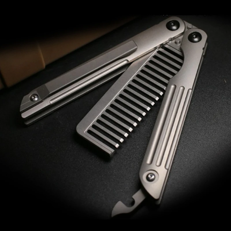 A181 двухголовый гребень с бабочкой расческа чистая из титана TC4 сплав EDC