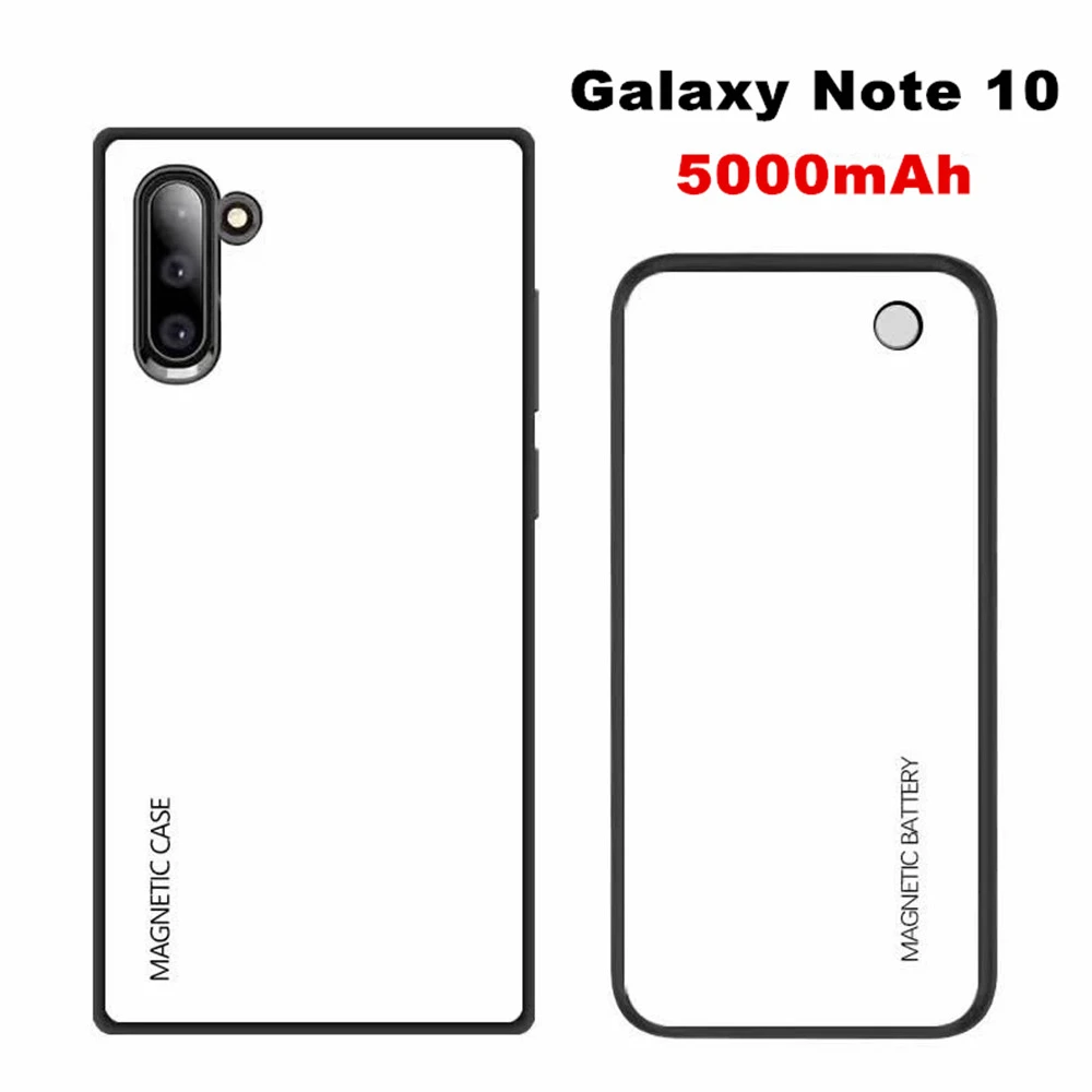 Беспроводной магнитный чехол для зарядного устройства для samsung Galaxy Note 10 Plus, чехол для питания 5000 мА/ч, чехол для внешнего зарядного устройства