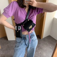 pu leather flap fanny pack womens tactical waist bags fashion luxury 2021 new 2 piece belt bag female high quality chest bag