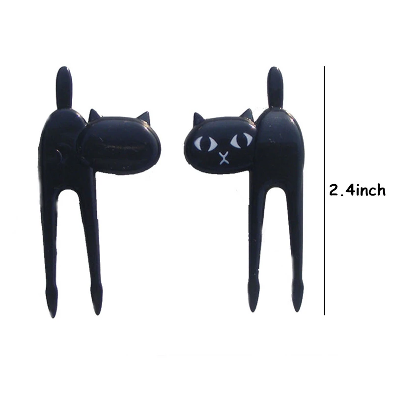 

6pcs/Set Mini Cat Food Fork Fruit Picks Cute Black Box Bento Set Accessories Decor Fork Lunch Fork Children GB0129 Fruit Ca B9Y8